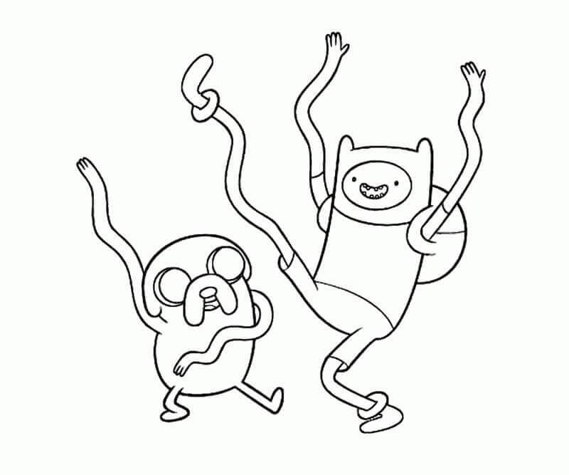 Dibujo de Felices Finn y Jack para Colorear