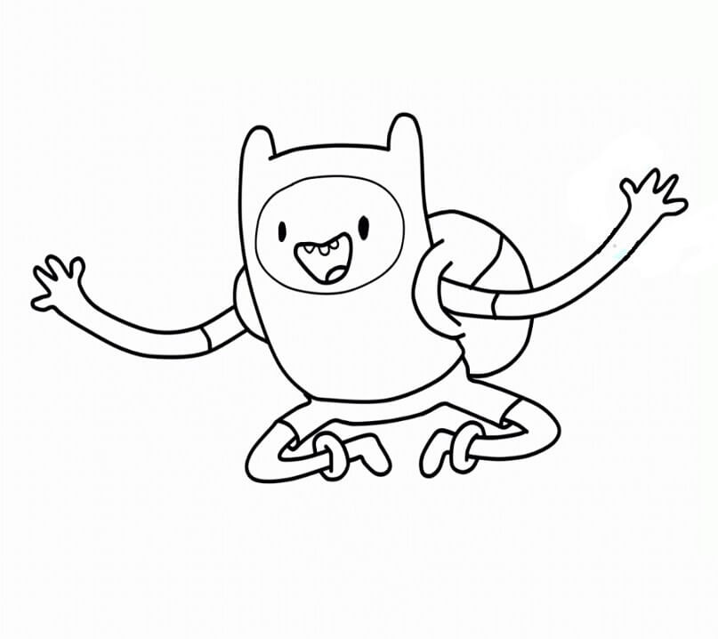 Dibujo de Finn Sonriendo para Colorear