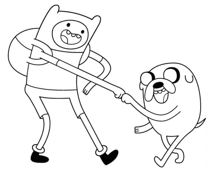 Dibujo de Finn y Jack para Colorear