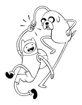 Dibujo de Mejor Amigo Finn y Jack para Colorear