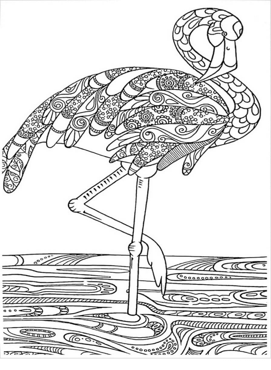 Dibujo de Flamingo Duro para Colorear