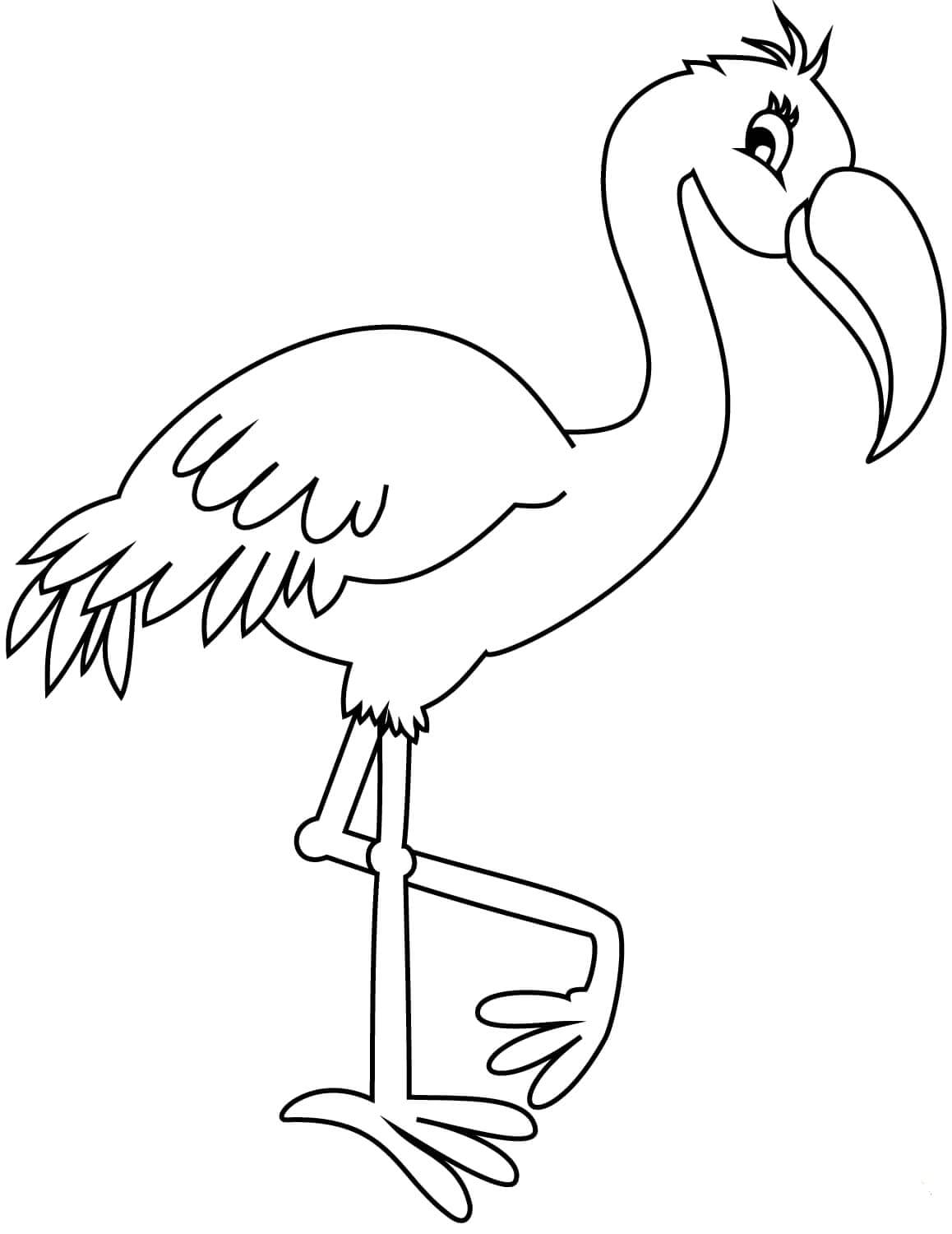 Dibujo de Imagen Hd Flamingo para Colorear