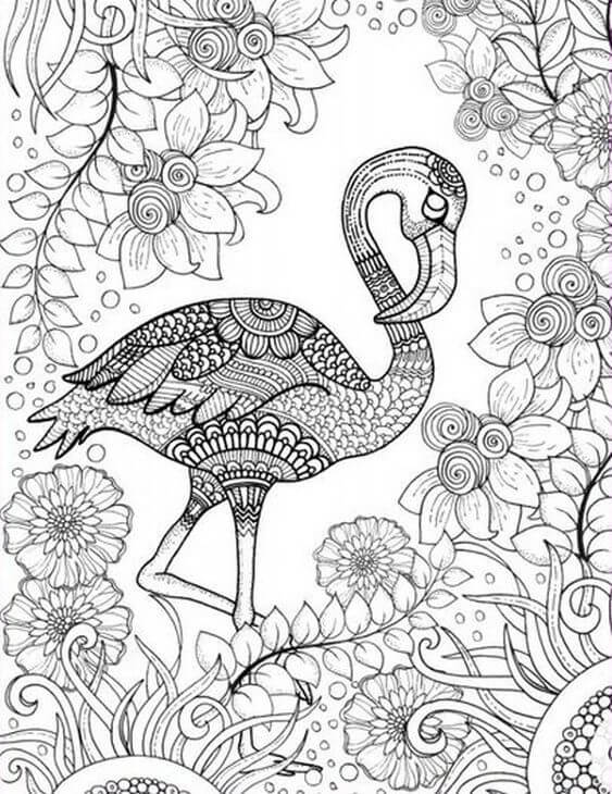 Dibujo de Mandala Flamenco para Colorear