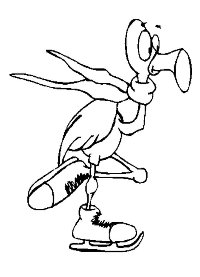 Dibujo de Patinaje Sobre Hielo Flamingo para Colorear