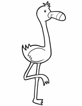 Dibujo de Irin Bebek Flamingo para Colorear