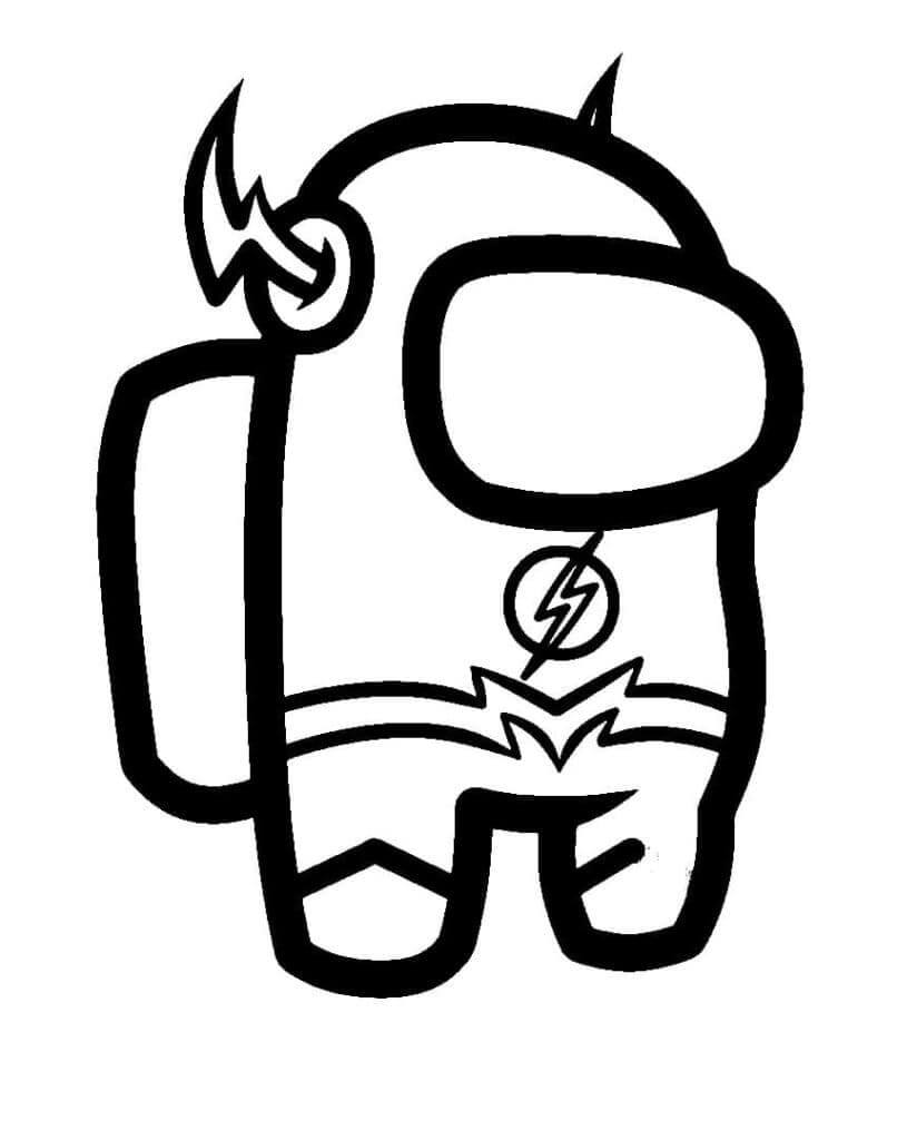 Dibujo de Among Us Flash de la Piel para Colorear
