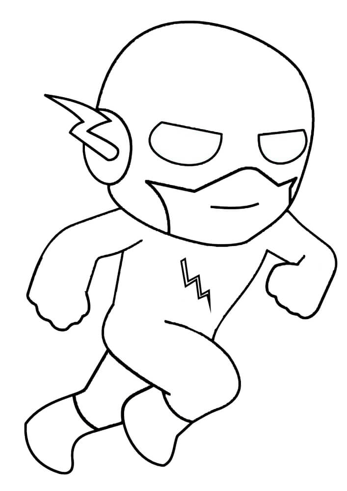 Dibujo de Chibi Flash Corriendo para Colorear