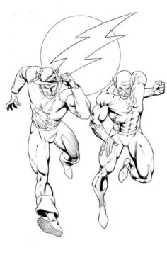 Dibujo de Flash y Amigo Corriendo para Colorear