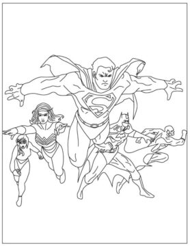Dibujo de Flash y Ataque en Equipo para Colorear