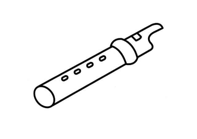 Dibujo de Flauta Fcil para Colorear