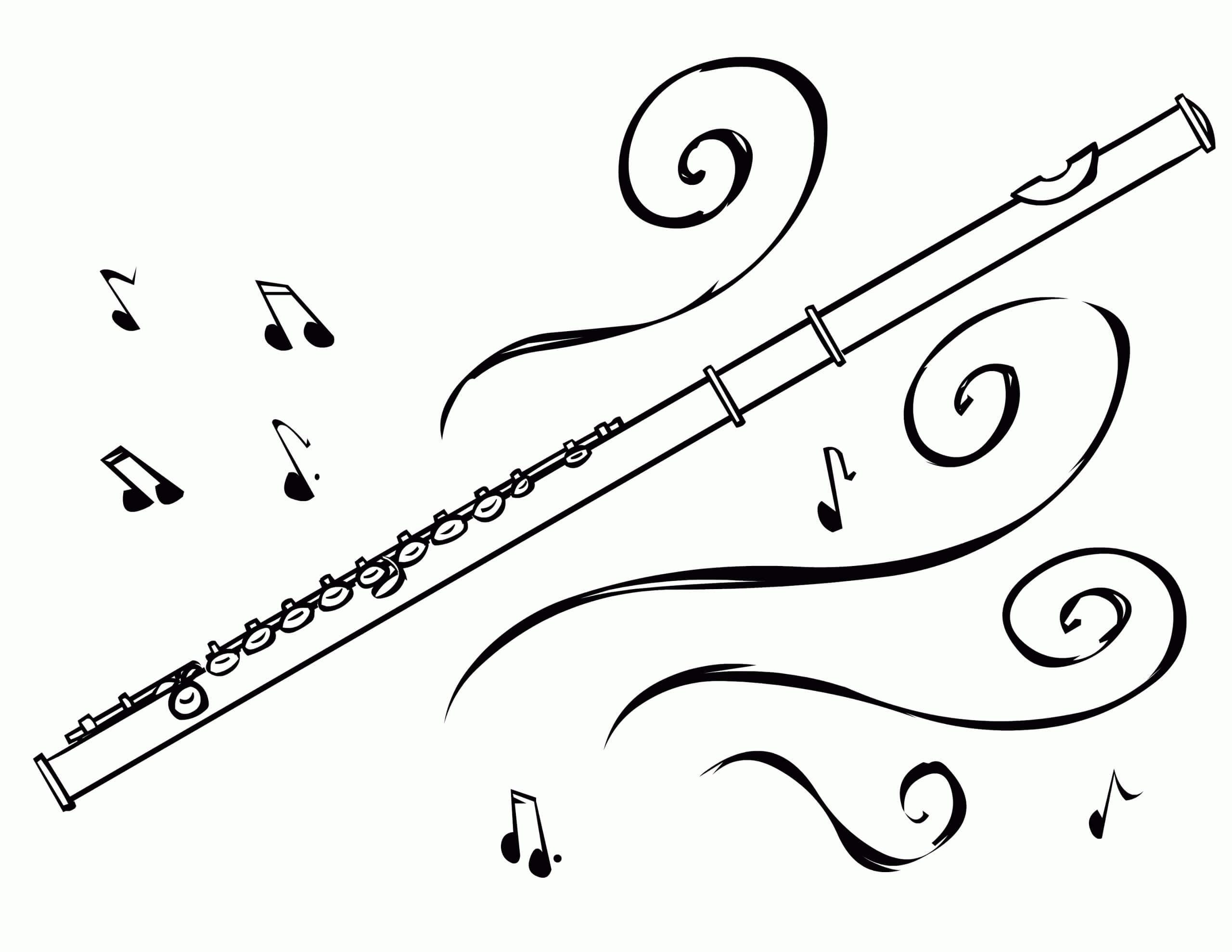 Dibujo de Flauta Simple para Colorear
