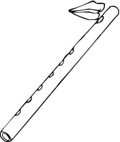 Dibujo de Flauta y Labios para Colorear