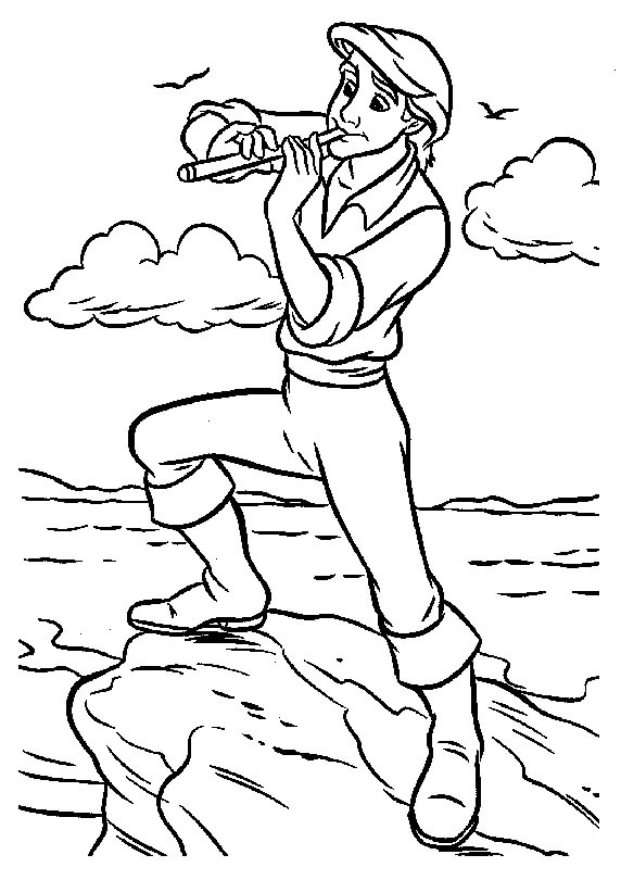 Dibujo de Hombre Tocando la Flauta para Colorear