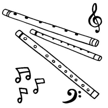 Dibujo de Tres Flauta para Colorear