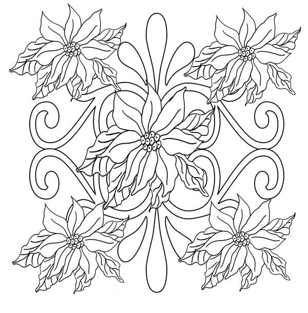 Dibujo de Flor de Pascua para Adulto para Colorear