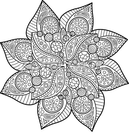Dibujo de Mandala Poinsettia para Colorear