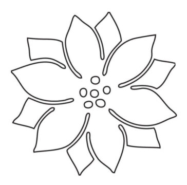 Dibujo de Poinsettia Perfecta para Colorear