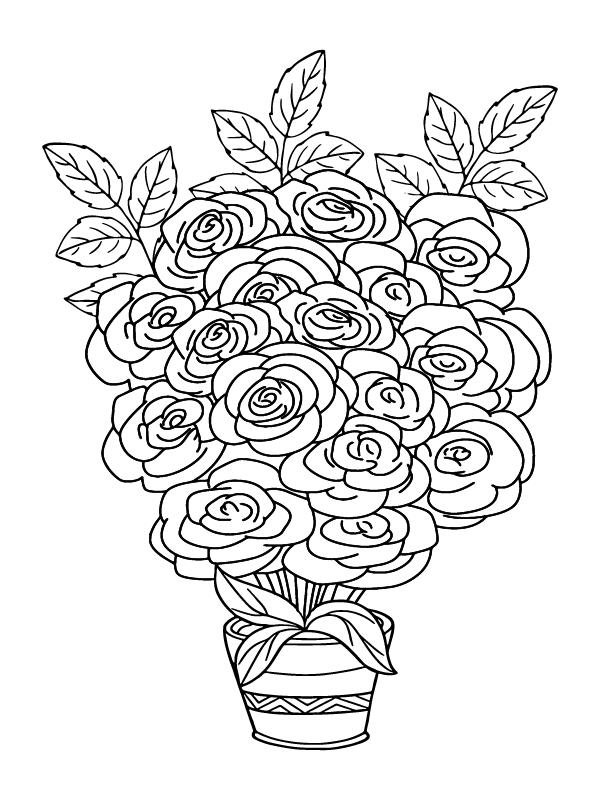 Dibujo de Adult Rose Flowers Coloring Pagepng para Colorear