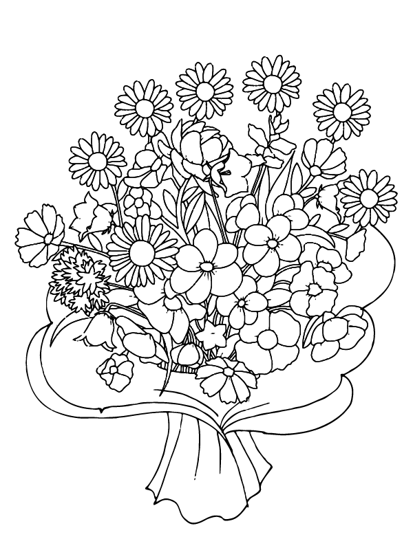 Dibujo de Flower Bouquet Coloring Pagepng para Colorear
