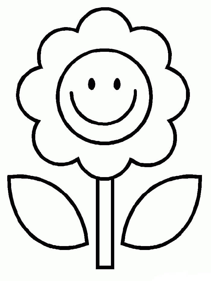 Dibujo de Flor Sonriendo para Colorear