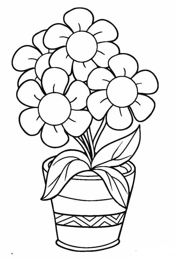 Dibujo de Flor Bsica para Colorear