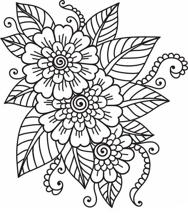 Dibujo de Flor Dura para Colorear