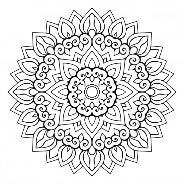 Dibujo de Flor Rosa para Colorear
