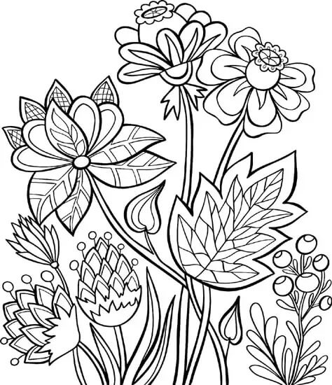 Dibujo de Flor para Adulto para Colorear