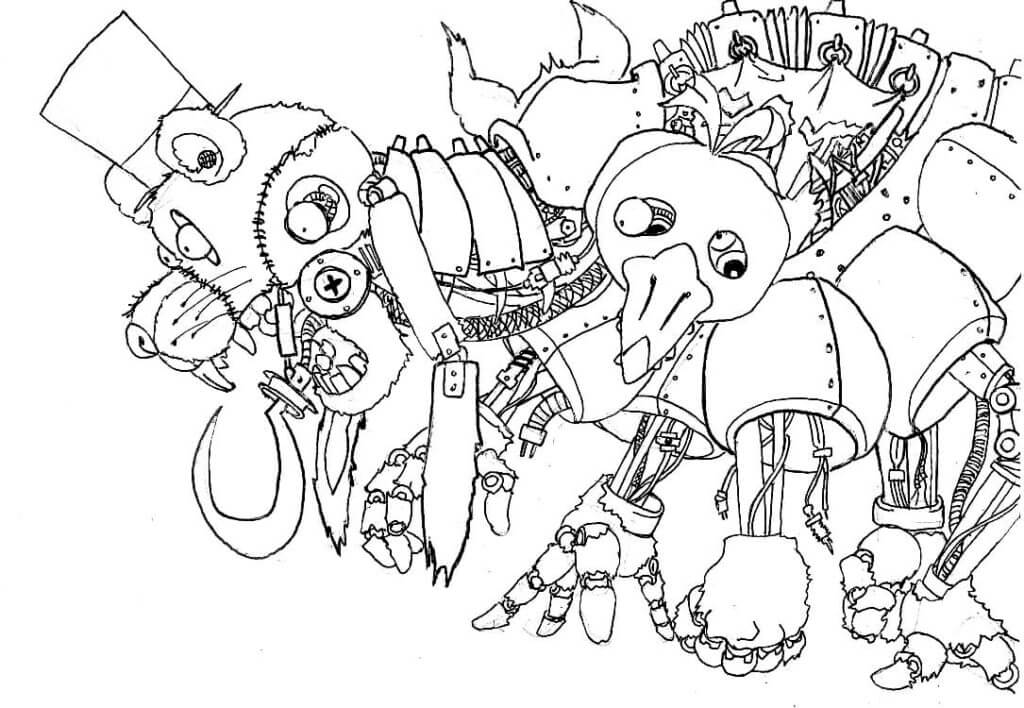 Dibujo de Cinco Noches en Freddy S para Colorear