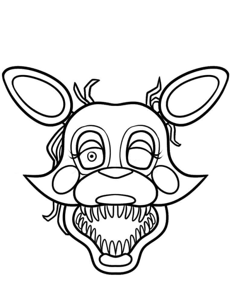 Dibujo de Foxy Espeluznante 5 Noches en Freddy S para Colorear