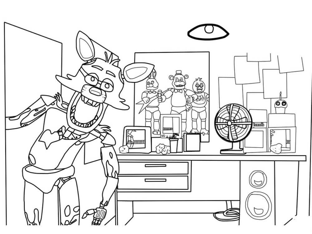 Dibujo de Genial Fnaf para Colorear