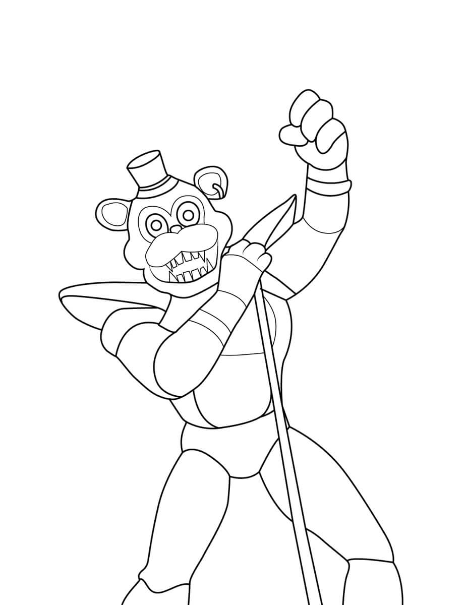 Dibujo de La Fuerte Cruz de Freddy para Colorear