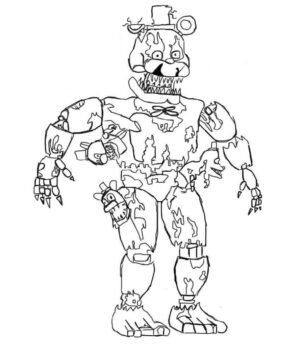 Dibujo de Miedo Freddy Marchito para Colorear