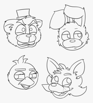Dibujo de Personaje Principal Cuatro de Fnaf para Colorear