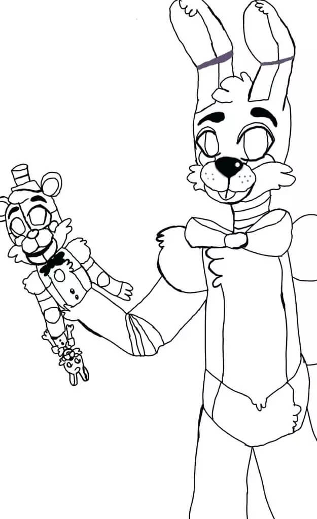 Dibujo de Varios Cinco Noches en Freddy S para Colorear