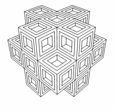 Dibujo de Geometrico Cuadrado Simple para Colorear