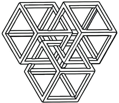 Dibujo de Laberinto Hexagonal para Colorear