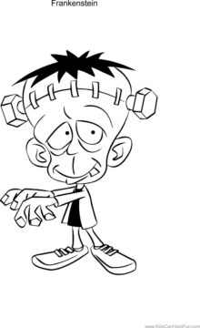 Dibujo de Frankenstein y Cabeza Divertida para Colorear