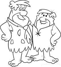 Dibujo de Barney y Fred Picapiedra para Colorear