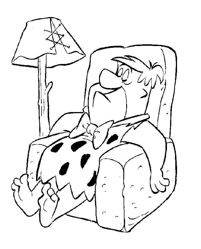 Dibujo de Fred Flintstone Durmiendo para Colorear