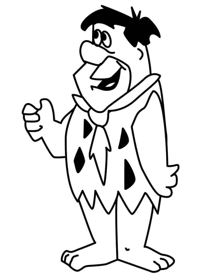 Dibujo de Fred Flintstone Sonriendo para Colorear