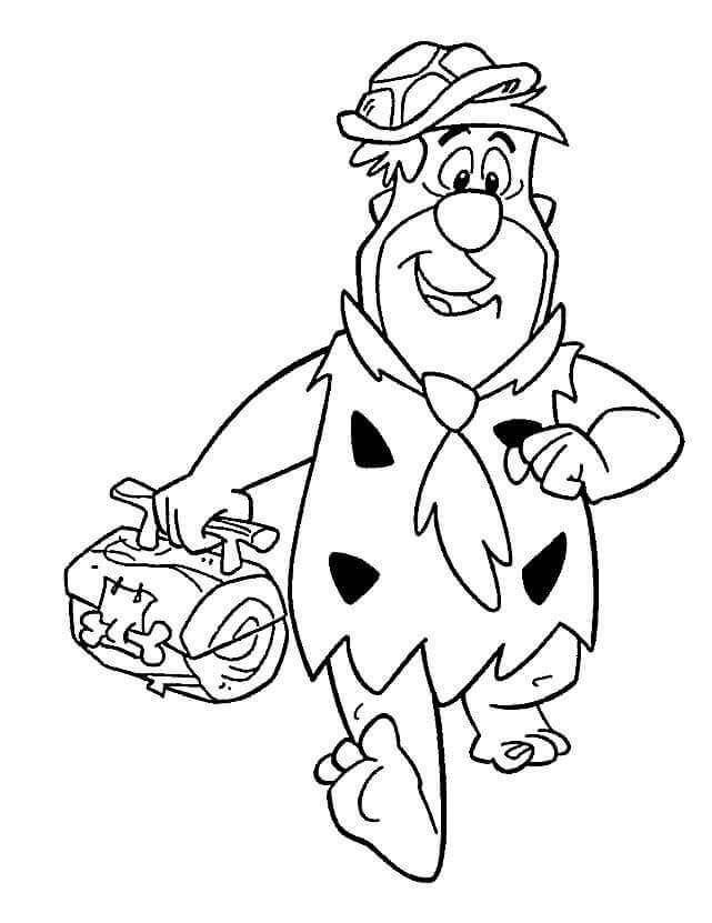 Dibujo de Fred Flintstone Trabajando para Colorear
