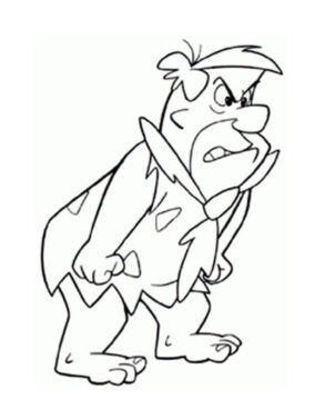 Dibujo de Fred Flintstones Enojado para Colorear