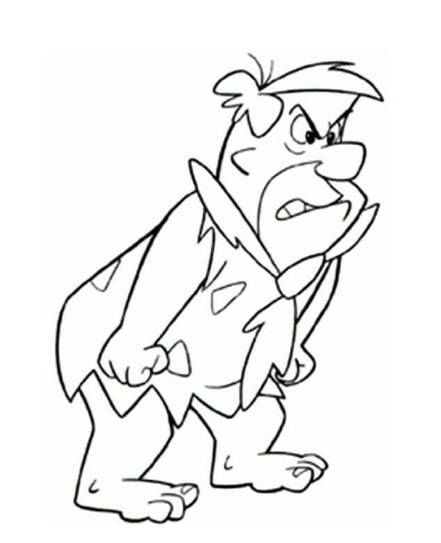 Dibujo de Fred Flintstones Enojado para Colorear