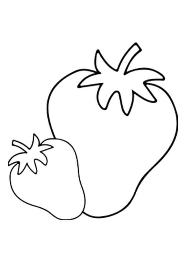 Dibujo de Dos Fresas fáciles para Colorear