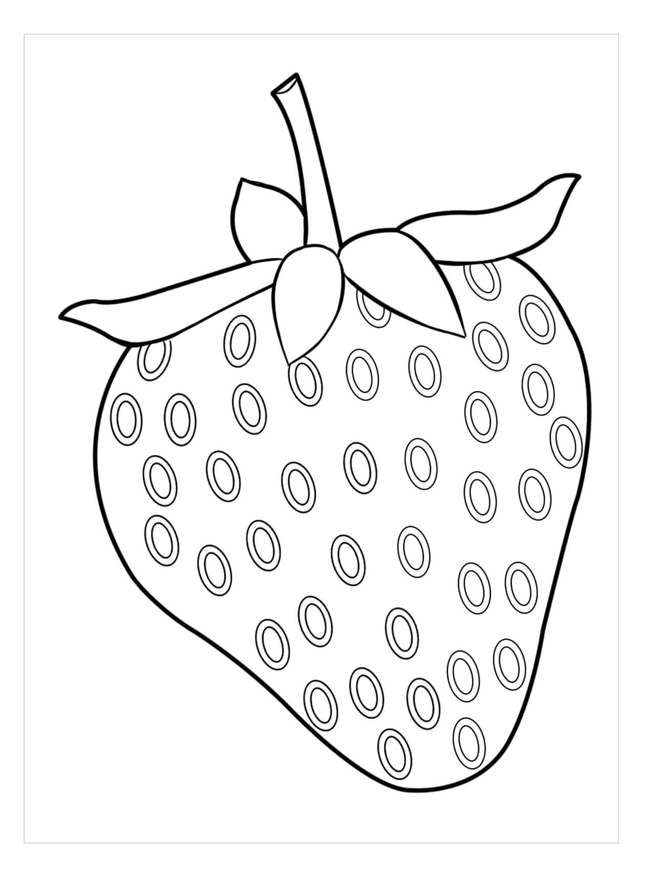 Dibujo de Fresa Agradable para Colorear