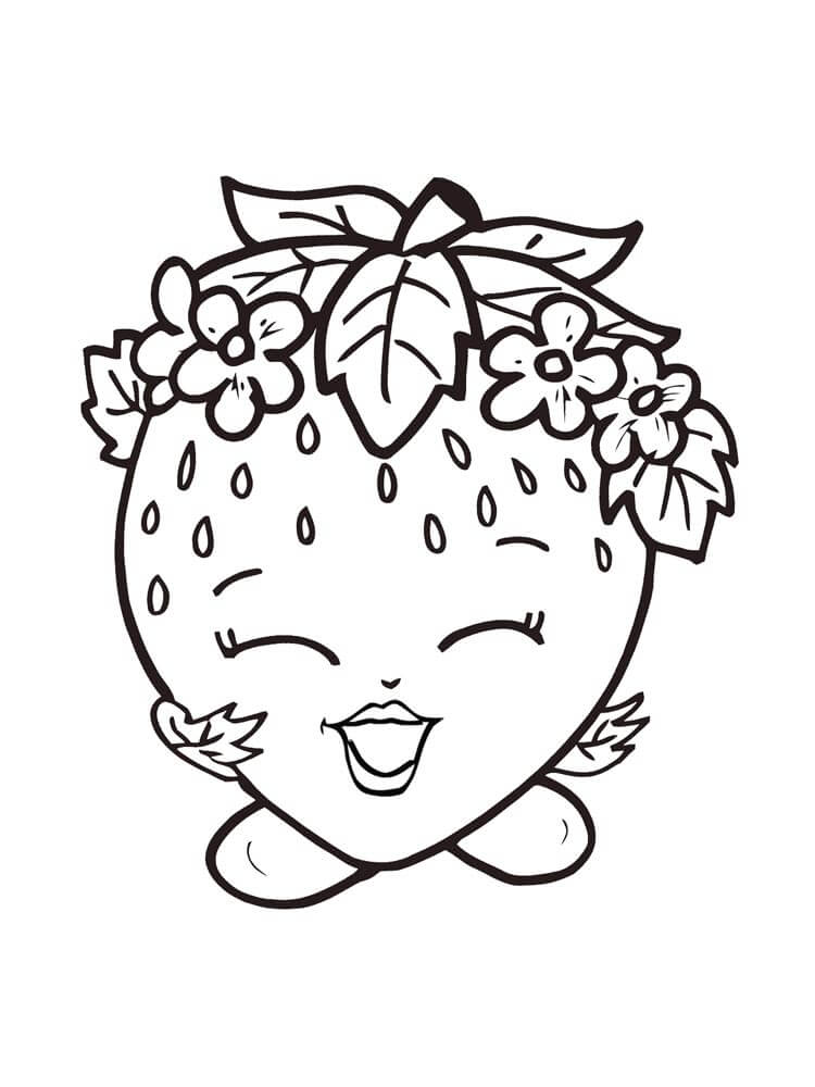 Dibujo de Fresa Divertida para Colorear