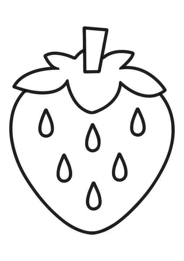 Dibujo de Fresa fácil para Colorear