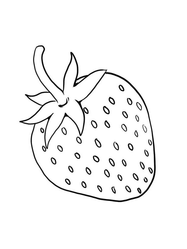 Dibujo de Fresa Imprimible para Colorear