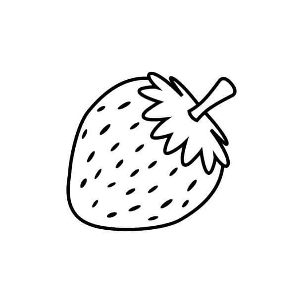 Dibujo de Fresa Normal para Colorear